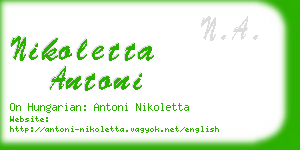 nikoletta antoni business card